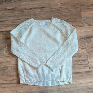 The Children's Place Cream Sweater with Gold Zippers